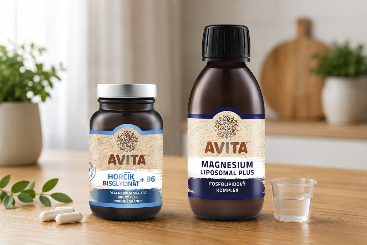 Horčík Bisglycinát + B6 a Magnesium liposomal plus vedľa seba